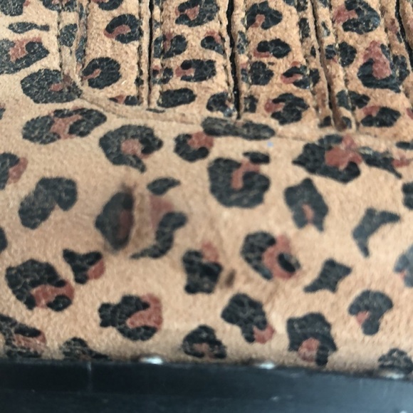 Musse & Cloud ankle booties leopard print studded easy slip on brown & balck tan - Picture 11 of 11